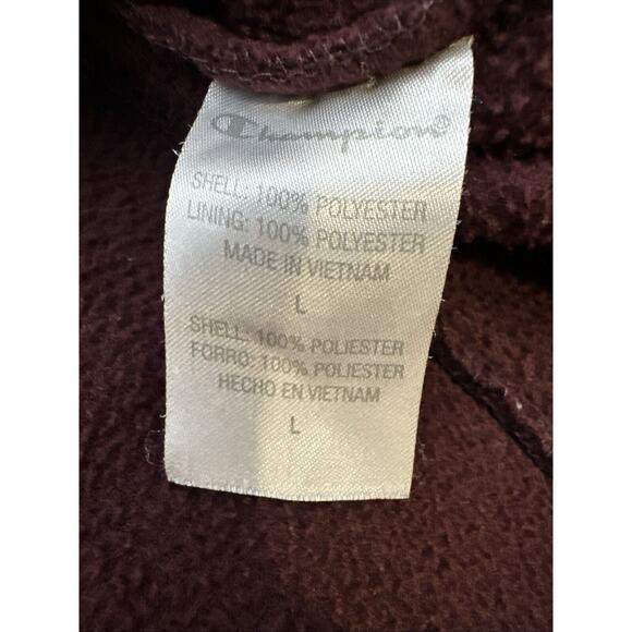 Champion Performance Men’s Maroon & Black Zip Up Fleece Jacket Size Large - Picture 6 of 7
